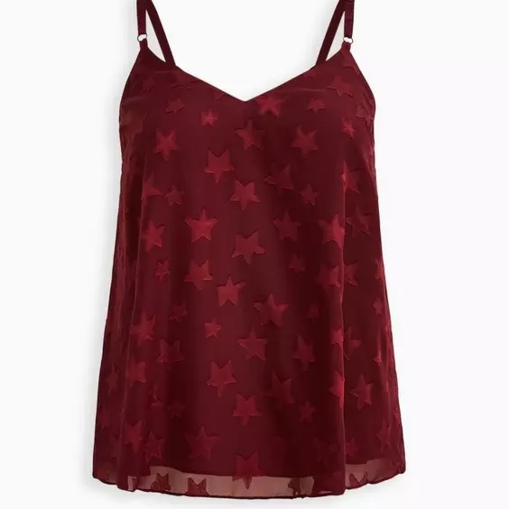 Torrid Burgundy Chiffon Star Cami